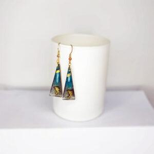 Triangular earrings - miniature Nefertiti