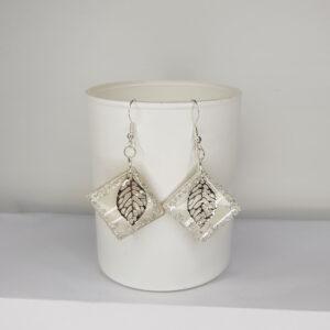 Square earrings - Eco - silver color