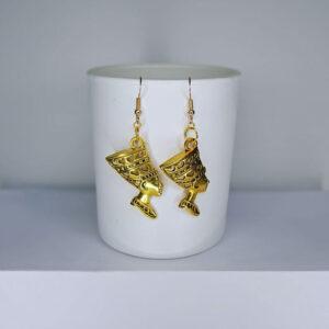 Nefretete style earrings - gold color.
